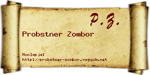 Probstner Zombor névjegykártya